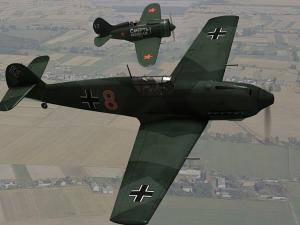 Me-109 E-3 i Polikarpow I-16    
